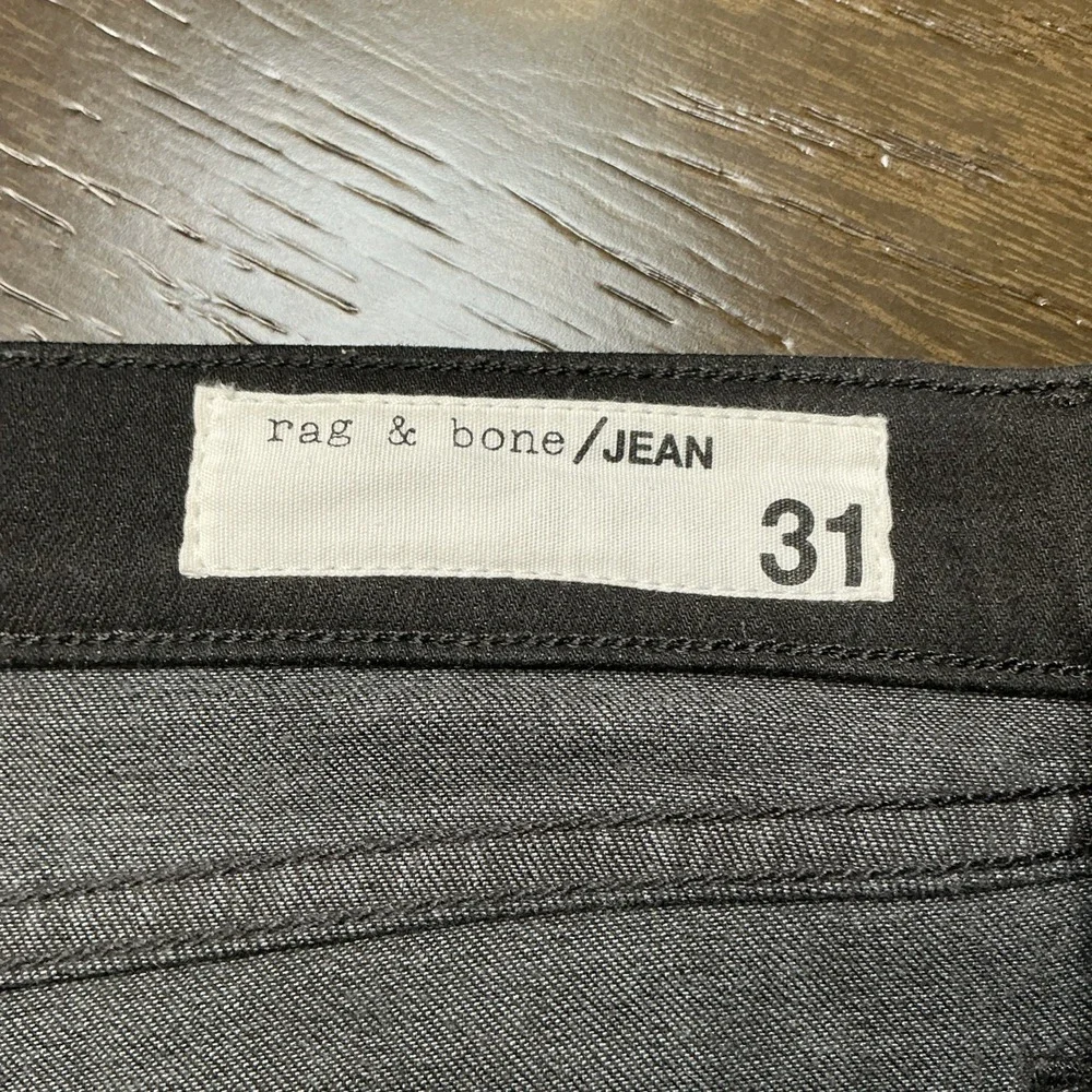 Rag & Bone Women's 10 Inch High Rise Dre Jeans Black Cotton Size 31 EUC - Picture 6 of 10
